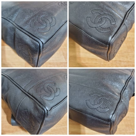 Authentic CHANEL Caviar CC Shoulder Bag Black - Picture 10 of 13